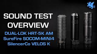 HRT 5K AM vs SureFire® SOCOM556-MINI4 vs SilencerCo® Velos LBP 556K® | Sound Test Comparison