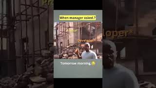 Developer vs manager funny meeting😂😂😂 #coding #meme #trending #manager #shorts #developer #funny