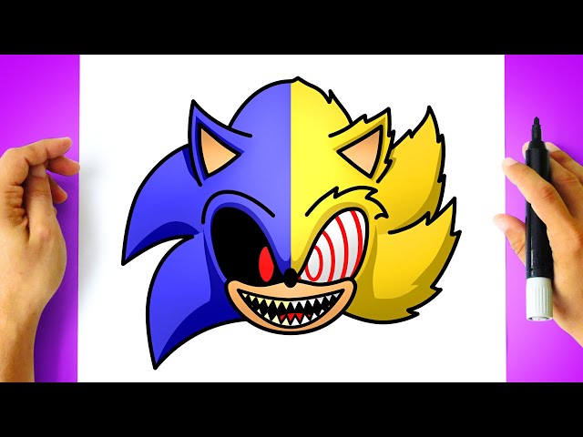 COMO DESENHAR O SONIC EXE ⚡ 