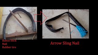 Amazing weapon From Scratch.. How To Make  DIY Arrow Nail Dart Slingshot weapon. ( Boy Pana )