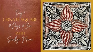 Day 1 of ORNATE SQUARE  with String 1, 31 Days of Zen!