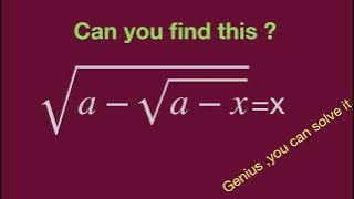 Can You find this , Nested Square Root Puzzle?Math Olympiad,relation of unkow items