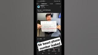 MrBeast Phone Number Leaked #shorts #mrbeast