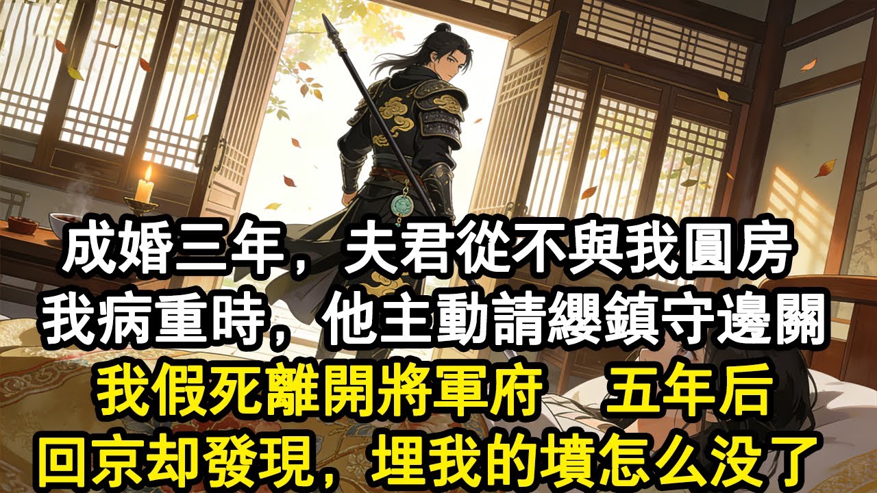 【古言故事】成婚三年，夫君從不與我圓房。 我病重時，他主動請纓鎮守邊關。 我假死離開將軍府，五年後回京卻發現，埋我的墳怎麼沒了#小說 #重生 #古言