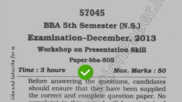 [2013] Mdu BBA 5th Sem Presentation Skill Question Paper #MduQuestionPaper