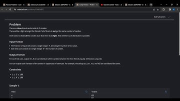 Practice Problems   Code Chef   (Candy Division) Problem Code:CANDIVIDE