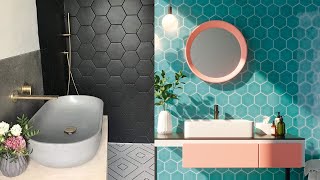 Hexagon bathroom tile ideas ! Latest hexagon bathroom floor tile designs 2023