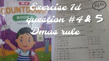 Dmas rule|| exercise1d Q#4 Q#5||class 5th||countdown maths