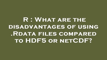 R : What are the disadvantages of using .Rdata files compared to HDF5 or netCDF?