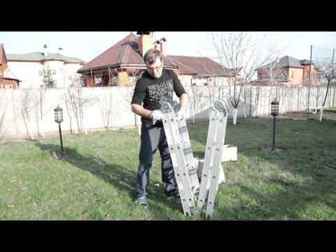 Обзор шарнирной лестницы трансформер Forte 4x4