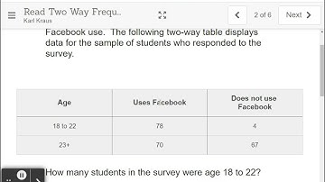 Read Two-Way Frequency Tables