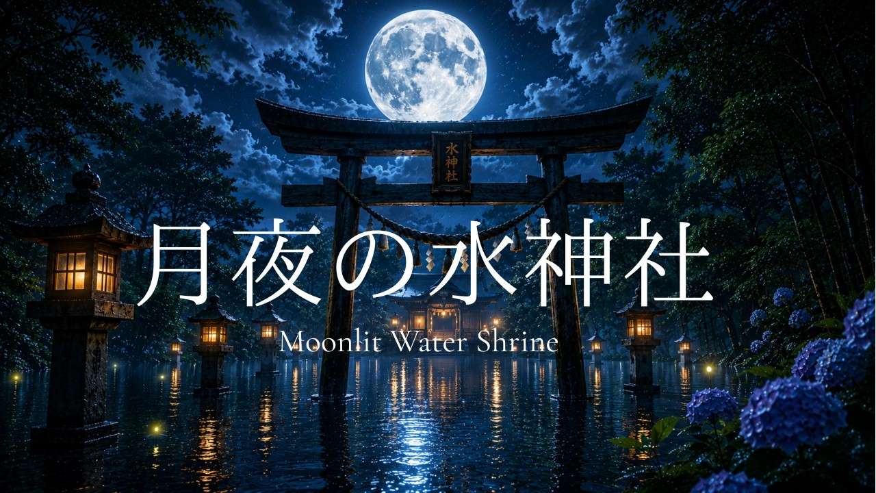 Moonlit Water Shrine 🌕 | Japanese Ambient Music for Sleep | Koto