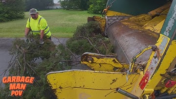 Bulk Trash Collection with Rearloader Trash Truck | 4K Full UHD POV