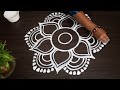 Step By Step Big Round Flower Rangoli Designs For Manabasa Gurubar Special Alpona Design 