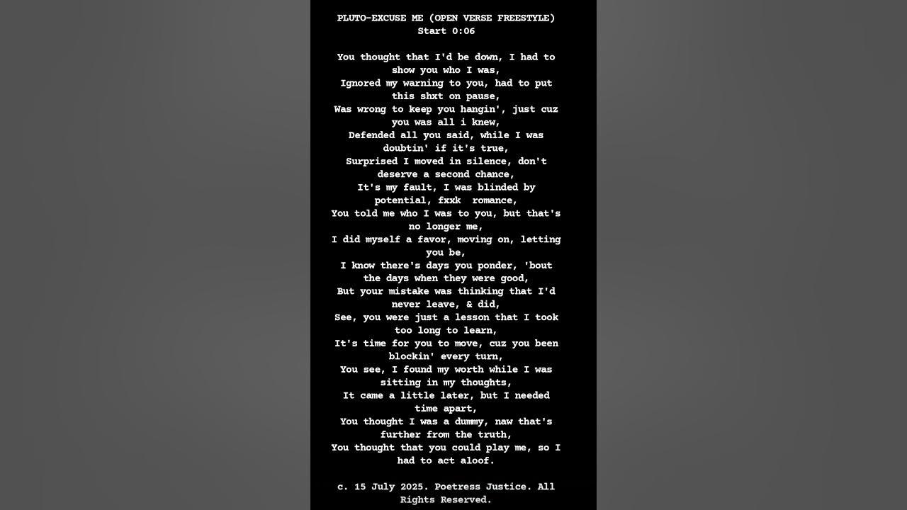 PLUTO-EXCUSE ME (OPEN VERSE FREESTYLE) 🔥🔥🔥 W/ THE PEN!!! #openversechallenge #openverse #challenge