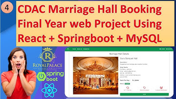 C-DAC Marriage Hall Booking Project | Banquet Booking React Springboot MySQL. | #codewitharrays