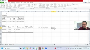 One-way ANOVA test in Excel