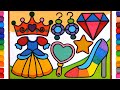 Diamond, Rainbow shoes Jelly Coloring &amp; Painting | dress, Drawing, Let&#39;s Draw Together