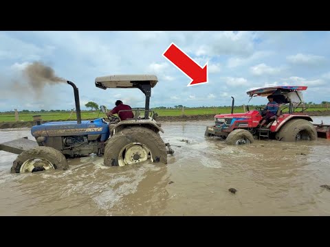 Part-3 | Mahindra Arjun NOVO Tractor keeps getting stuck; planting rice in this field is difficul...