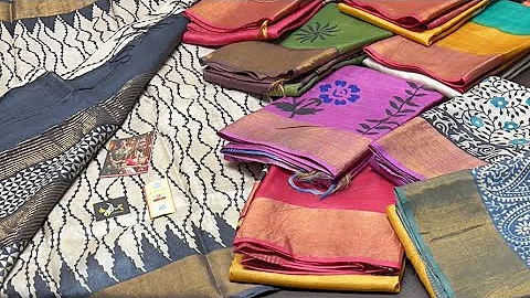 5 November Pure TUSSAR blockprinted sarees @4325 | Yugamugi 9789638283