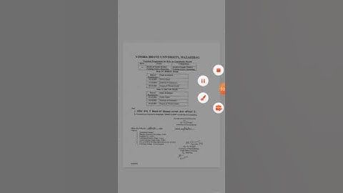 Vinoba bhave University,Hazaribag exam program of science 2021