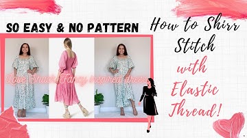 DIY Shirred Midi Dress for Summer | How to smock/ shirr fabric easily with your sewing machine
