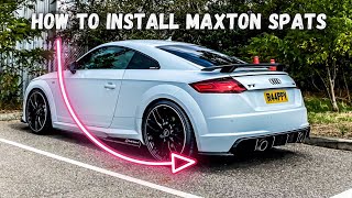 Audi TT MK3 Maxton Design rear side splitters custom installed around Rieger diffuser. How to guide.