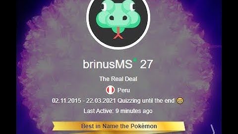 The 2nd Interview of BrinusMS as a Level 3000 Player in Name the Pokemon