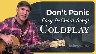 How to play don't panic by coldplay (acoustic guitar lesson sb-111)