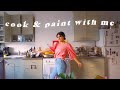 Cook Dinner and Paint with Me! chill night at home talking about our feelings