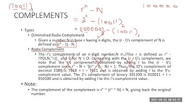 Lecture 06, DLD (Digital Logic Design:IT-104),   Chapter#01, Radix Complement