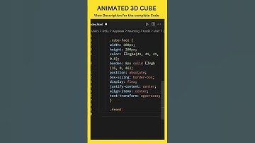 Animated 3D Cube | HTML | CSS  | Animation | EducateKaro.com #shorts
