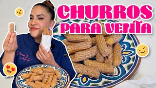 Como hacer CHURROS CASEROS PARA VENTA ✨🤑 / ¡Super Fácil y rápido!!!!💗😍