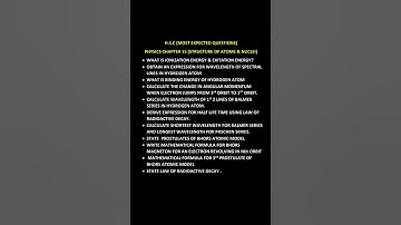 12th| HSC| Physics |2025| Most Important Questions |Structure of atoms & nucleii |chapter 15|