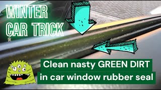 My trick to clean nasty green dirt in car window rubber seal