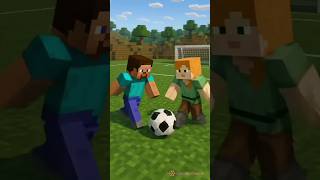 Steve and Alex Soccer Fun in Minecraft World ⚽💫 #minecraft #animation #steve #alex #football #short