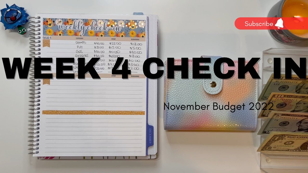 Week 4 Check In | November 2022 Budget | Inconsistent Income | College ...
