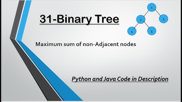 31- Maximum sum of non-adjacent nodes of Binary Tree | Interview Prep | Python 3