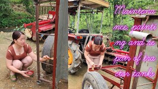 Mountain girl paints and maintains tractors@QuangMinhToan