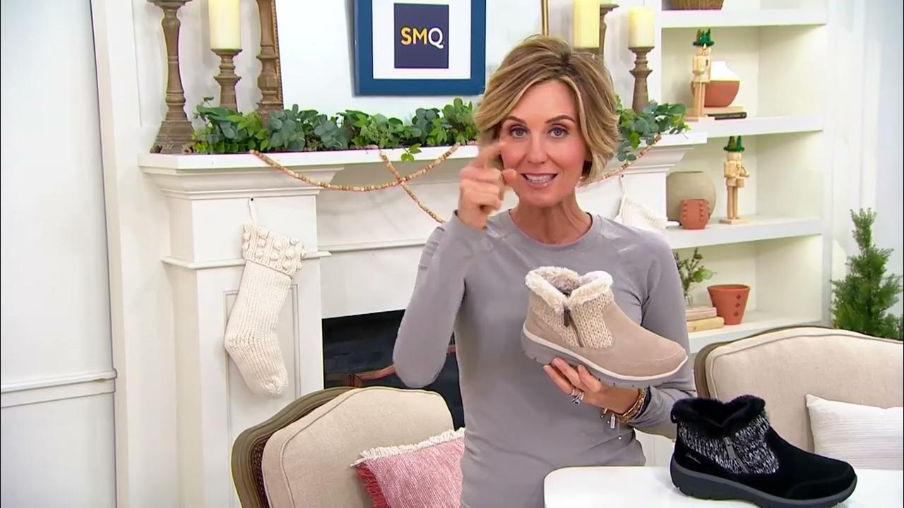 Skechers Easy Going Sweater_Knit Ankle Boots - Warmhearted on QVC - YouTube