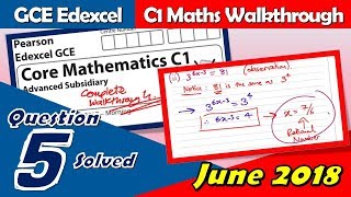 Edexcel GCE Maths | C1 June 2018 | Question 5 Walkthrough (Transformations & Graph Analysis)