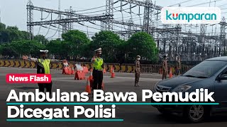 Polisi Cegat Ambulans Yang Nekat Bawa Pemudik di Tol Cikarang Barat