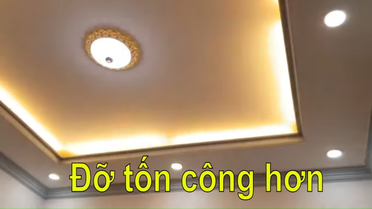 Đi dây âm trần thạch cao, lấy tim khoét lỗ và lắp đèn - YouTube