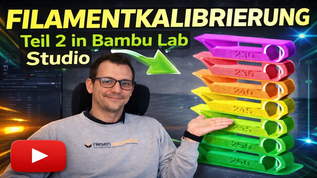Bambu Lab Studio Filament Kalibrieren Teil 2: Flow + Temp Tower richtig einstellen (3D Druck Guide)