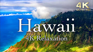 Aerial Hawaii Drone Footage with Relaxing Hawaiian Music Ambience - 4K Relaxation Film