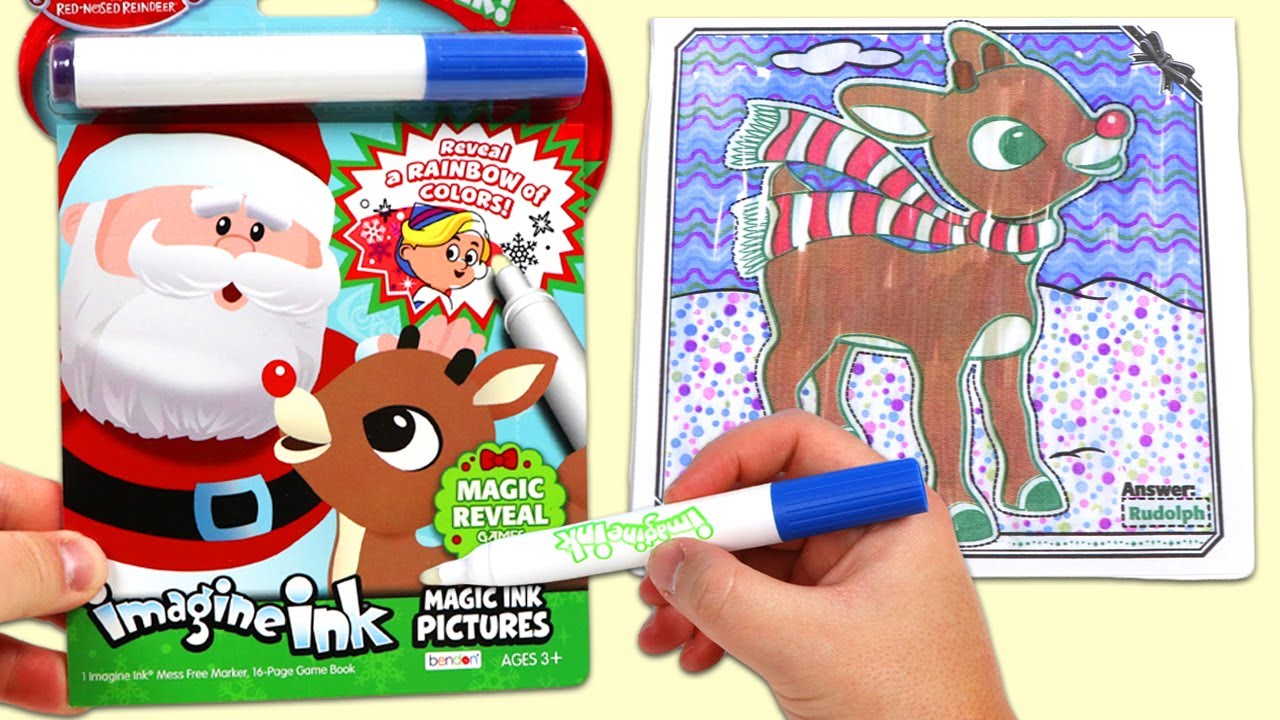 Santa and Rudolph Christmas Imagine Ink Book