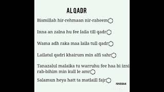 SURAH AL QADR (RUMI) HAFALAN