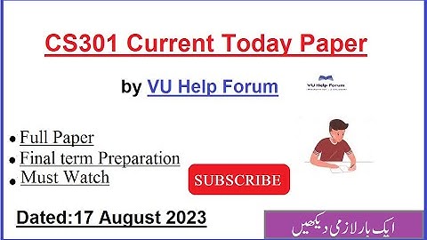 CS301 Current Today Ppaer of Final term spring 2023