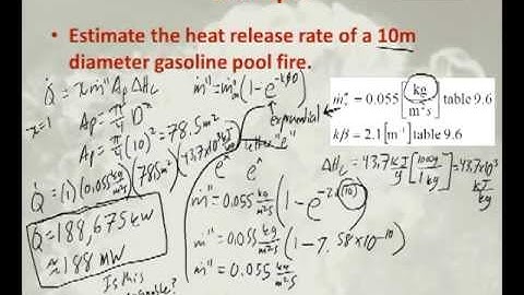 Large diameter pool fire heat release rate (HRR)