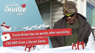 Truck driver has no words after receiving $10,000 from a Secret Santa